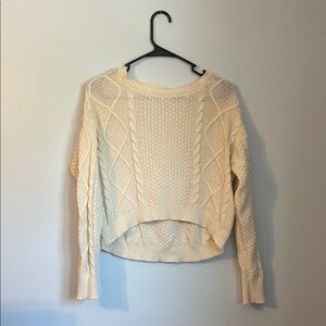 Wild Fable Cream Cable Knit Crew Neck Sweater